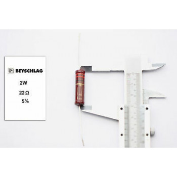 VINTAGE BEYSCHLAG RESISTOR. 2W 22Ohm 22R 5% *1 PC* NOS (New Old Stock)