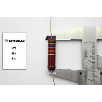 VINTAGE BEYSCHLAG RESISTOR. 2W 56K 5% *1 PC* NOS (New Old Stock)