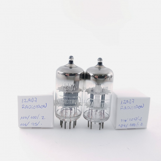 2 X 12AU7 / ECC82 RADIOTRON TUBE. 1960s RFT PROD. MATCHED PAIR. 128. CH166