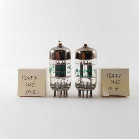 2 X JAN 12AT7WC GENERAL ELECTRIC TUBE. 1970s. MATCHED PAIR.NOS. RCB44