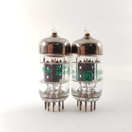 2 X JAN 12AT7WC GENERAL ELECTRIC TUBE. 1970s. MATCHED PAIR.NOS. RCB44