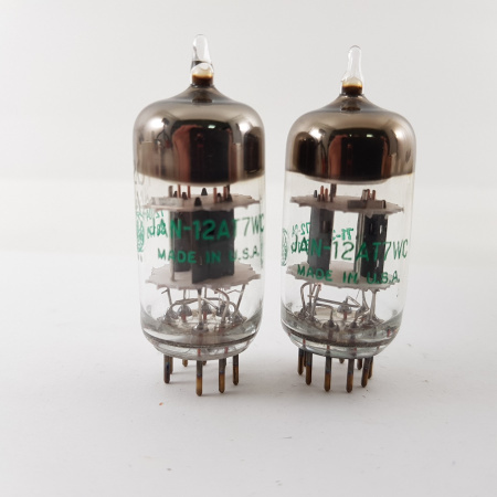 2 X JAN 12AT7WC GENERAL ELECTRIC TUBE. 1970s. MATCHED PAIR.NOS. RCB44