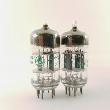 2 X JAN 12AT7WC GENERAL ELECTRIC TUBE. MATCHED PAIR 1970s.NOS. RCB44