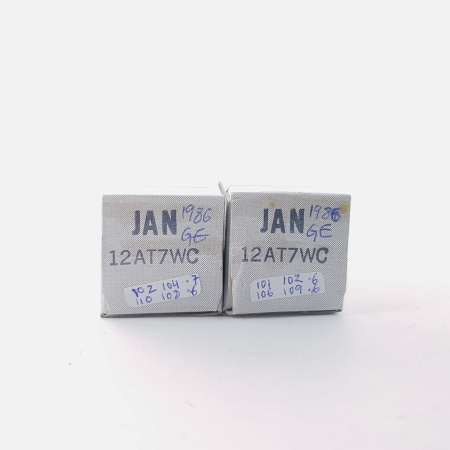 2 X JAN 12AT7WC GENERAL ELECTRIC TUBE. MATCHED PAIR 1980s. NOS/NIB. RCB44