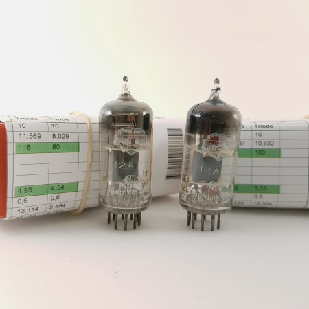 2 X 12AT7 MULLARD TUBE. 1958s SQUARE GETTER PAIR TUBE. TUBE. NOS/NIB. RCB44