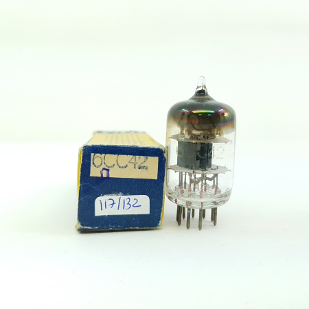 1 X 6CC42 TESLA TUBE. INCLINED SQUARE GETTER. NOS / NIB. RCB44