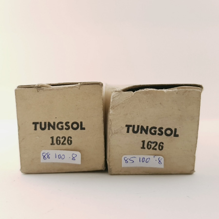 2 X 1626 TUNGSOL TUBE. 1950s MATCHED PAIR. NOS/NIB. RCB407