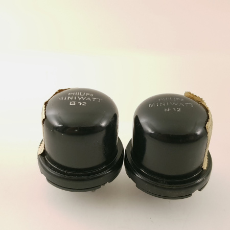 2 X EF12 PHILIPS MINIWATT TUBE. MATCHED PAIR NOS. RCB370