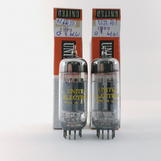 2 X 6463 UNITED ELECTRON TUBE. 1979 PROD. MATCHED PAIR. 28A. CB398