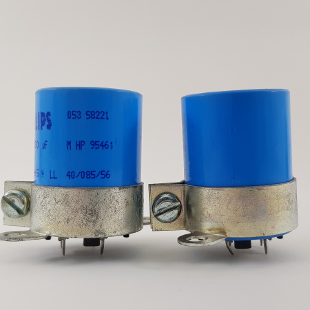 2 x ELECTROLYTIC CAPACITOR PHILIPS 220uF 385V NOS PAIR. RCA399U1F300124