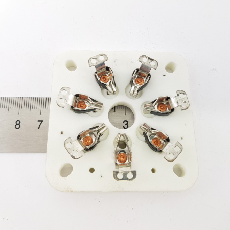 1 X 6 PINS + 1 PIN SOCKET SEPTAR TUBE. CERAMIC SOCKET FOR 829B TUBE. NEW. RZOC5