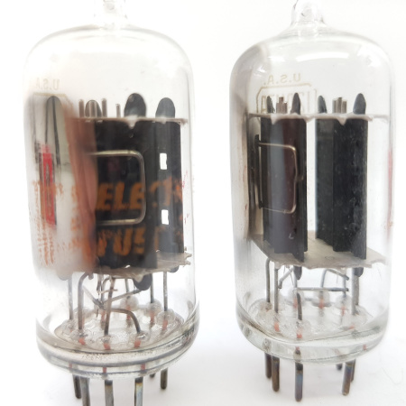 2 X 12AU7A TUBE. RCA BRAND. 17MM PLATES. CLEAR TOP. MATCHED PAIR. CF  ENA