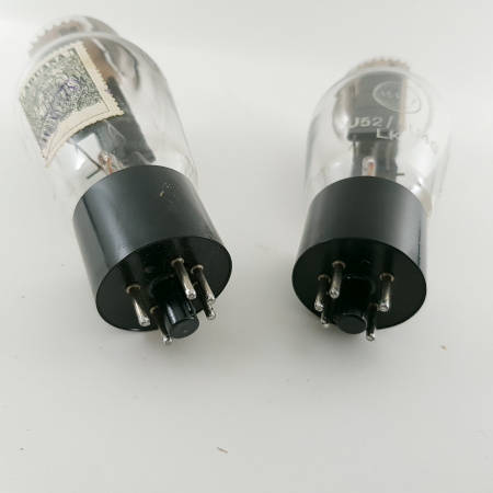 2 X 5U4G / U52 / CV575 MWT TUBE. 1960s PROD. BLACK PLATES. MATCHED PAIR. 4. CB399