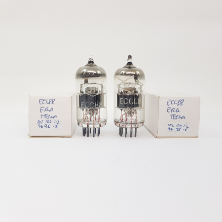 2 X ECC88 ERA TUBE TESLA PRODUCTION. MATCHED PAIR. NOS. RCB407