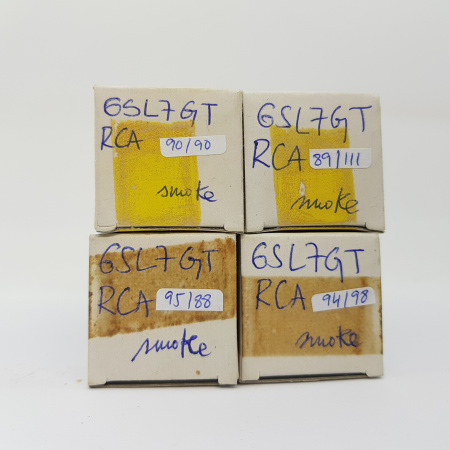 4 X 6SL7GT RCA TUBE. SMOKE. MATCHED QUAD. CH95