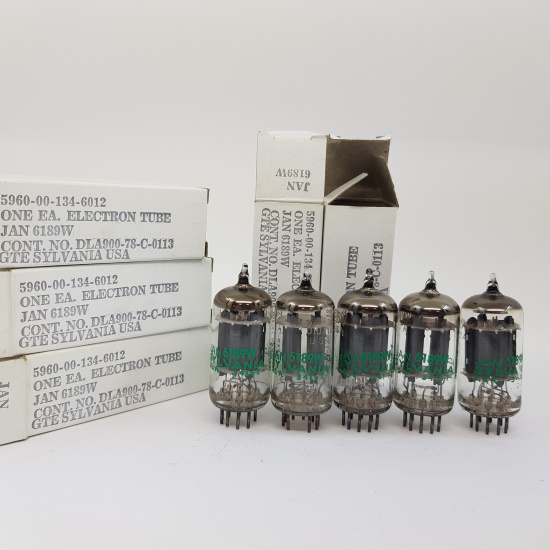 5 X JAN 6189W SYLVANIA TUBE. NOS /...