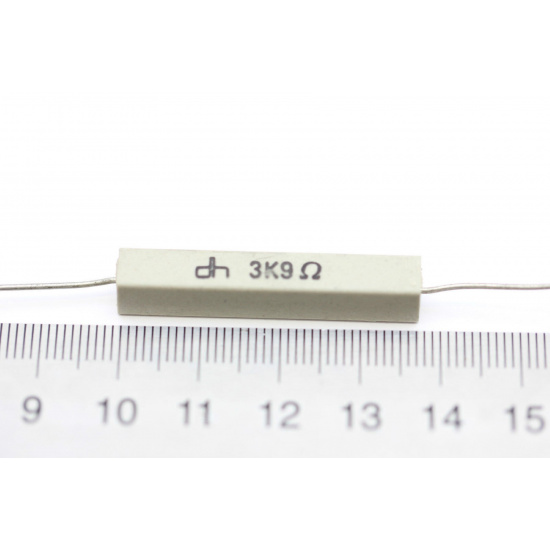 1 X CEMENTED CERAMIC RESISTOR 3,9K 3K9 3.9K 6W DH AXIAL (New Old Stock) *1PC* U113