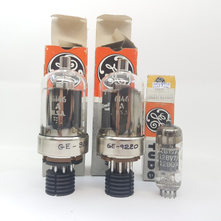 YAESU KIT 2 X 6146A (MATCHED PAIR) + 12BV7A / 12BY7A GE TUBES. NOS/NIB. RCB208
