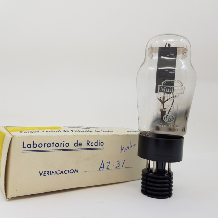 1 X AZ31 MULLARD TUBE. RECTANGULAR GETTER. NOS/NIB. RCB115