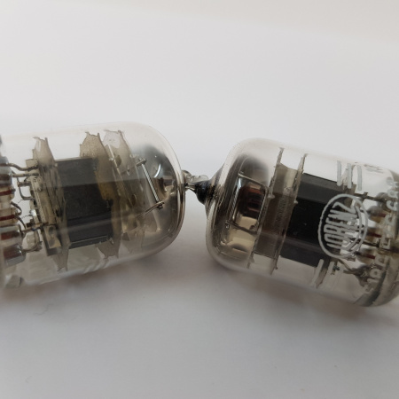 2 X E180F LORENZ TUBE. BLACK PLATES. GOLD PIN. MATCHED PAIR. 6. CH55