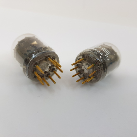 2 X E180F LORENZ TUBE. BLACK PLATES. GOLD PIN. MATCHED PAIR. 6. CH55