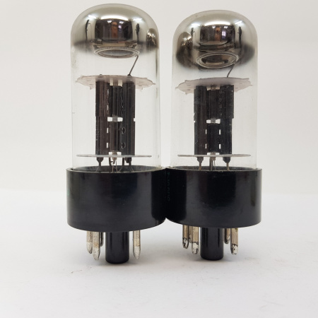 2 X JAN 6X5WGT SYLVANIA TUBE. BLACK PLATES. MATCHED PAIR. 26. CH70