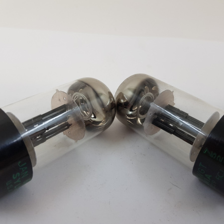 2 X JAN 6X5WGT SYLVANIA TUBE. BLACK PLATES. MATCHED PAIR. 26. CH70