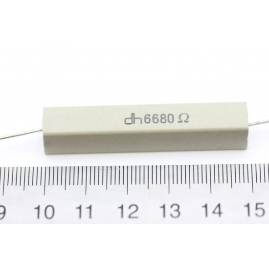 1 x CEMENTED CERAMIC RESISTOR 6,68K 6k68 6.68k 10W DH AXIAL NOS (New Old Stock) *1PC* U100