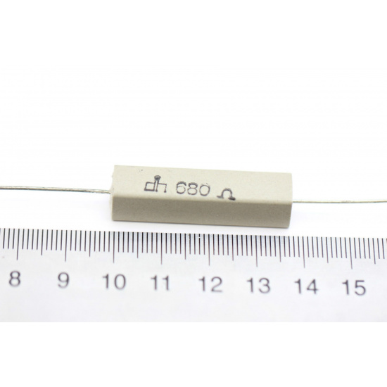 1 X CEMENTED CERAMIC RESISTOR 680R 680OHM 8W DH AXIAL NOS (New Old Stock) *1PC* U44