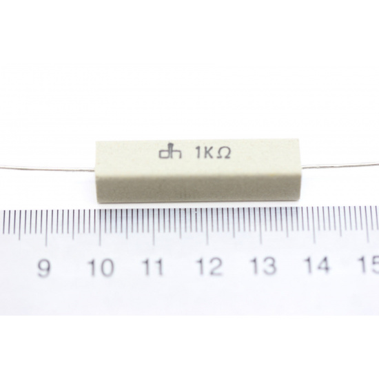 1 X CEMENTED CERAMIC RESISTOR 1K 8W DH AXIAL NOS (New Old Stock) *1PC* U100