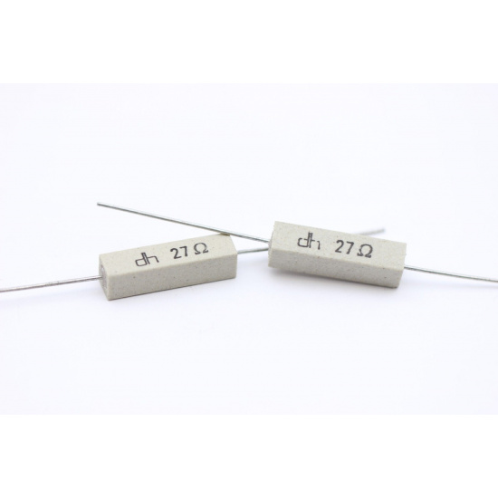 1 X CEMENTED CERAMIC RESISTOR 27R 27OHM 4W DH AXIAL NOS (New Old Stock) *1PC* U311
