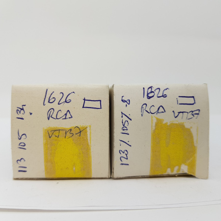 2 X 1626 / VT137 RCA TUBE. NOS/NIB. SQUARE GETTER. MATCHED PAIR.  RC63