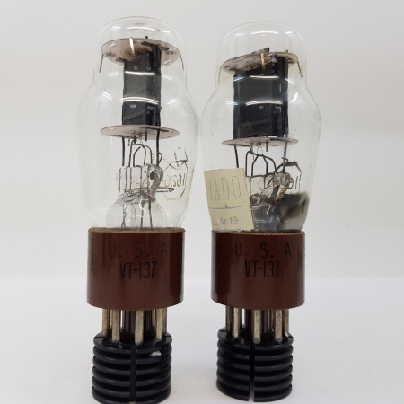 2 X 1626 / VT137 RCA TUBE. NOS/NIB. SQUARE GETTER. MATCHED PAIR.  RC63