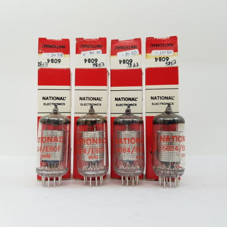 4 X 6084 / EF86 RUSSIAN PRODUCTION NATIONAL TUBE. MATCHED QUAD. NOS/NIB. RCB6