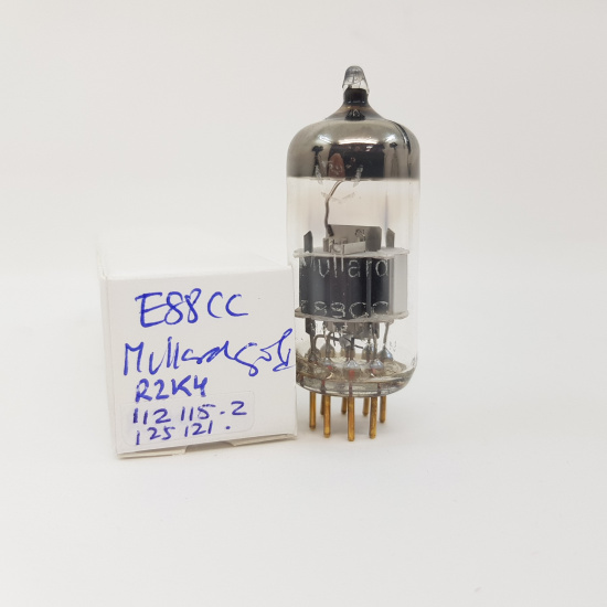 1 X E88CC MULLARD GOLD TUBE. R2K4 CODE. USED. RCB41