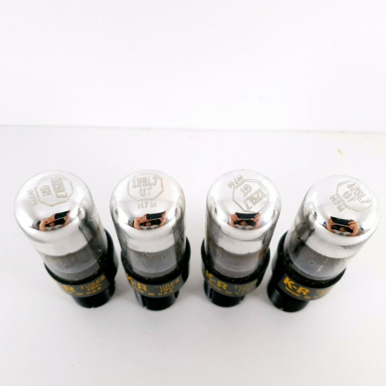 4 X 12SL7GT TUBE. KEN-RAD BRAND. ROTATED ROUND BLACK PLATES. 1950s. CA  ENA