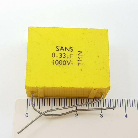 1 X POLYESTER CAPACITOR SANS 0,33uF 1000V 1 PC. C215U5F111121