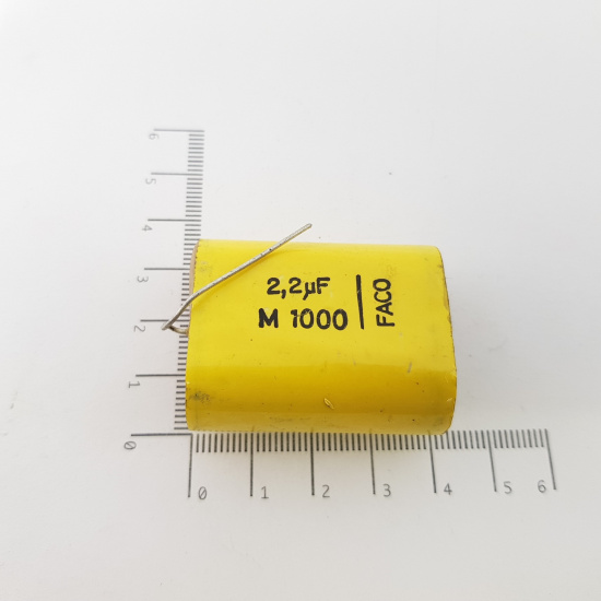 1 X FACO POLYPROPYLENE CAPACITOR 2.2UF 2,2UF 1000V NOS (New Old Stock). C613AU16F110724