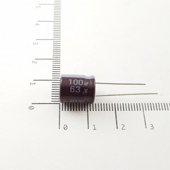 1 x 100uF 63V 105ºC TEAPO ELECTROLYTIC CAPACITOR. C613BU2F110724