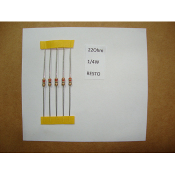 5 X 1/4W 22R 22Ohm 5% NEW....