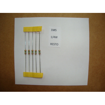 RESISTOR. 1/4W 1M5 1.5M 5%...