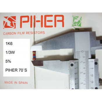 2 X 1/3W 1.6K 1K6 5% 1970s...