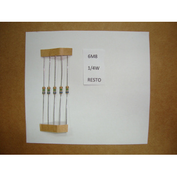 RESISTOR. 1/4W 6M8 6.8M 5%...