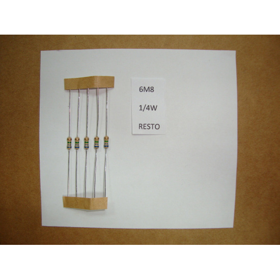 RESISTOR. 1/4W 6M8 6.8M 5% *8 PC* NEW