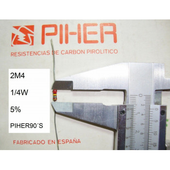 VINTAGE PIHER RESISTOR. 1/4W 2M4 5% *4 PC* NEW ORIGINAL 1990´S