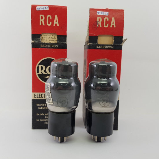 2 X 6F6G RCA TUBE. 1950s PROD. BLACK PLATES. MATCHED PAIR. RCB409