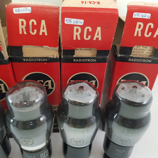 6 X 6F6G RCA TUBE. 1950s PROD. BLACK...