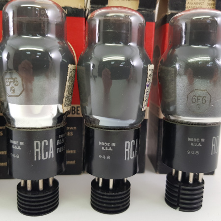 6 X 6F6G RCA TUBE. 1950s PROD. BLACK PLATES. MATCHED SEXTET. RCB409