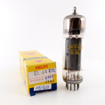 1 X EL84 RTC TUBE. 1960s PHILIPS PROD. 117%. CJ  ENA