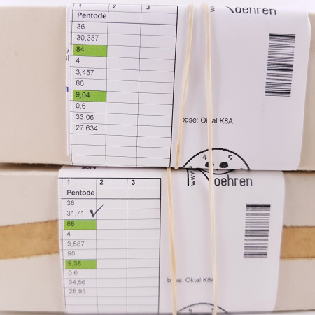 2 X EL33 TUBE. MULLARD. SMOKED GLASS. DUAL D-G. 1950s. MATCHED PAIR. CG  ENA